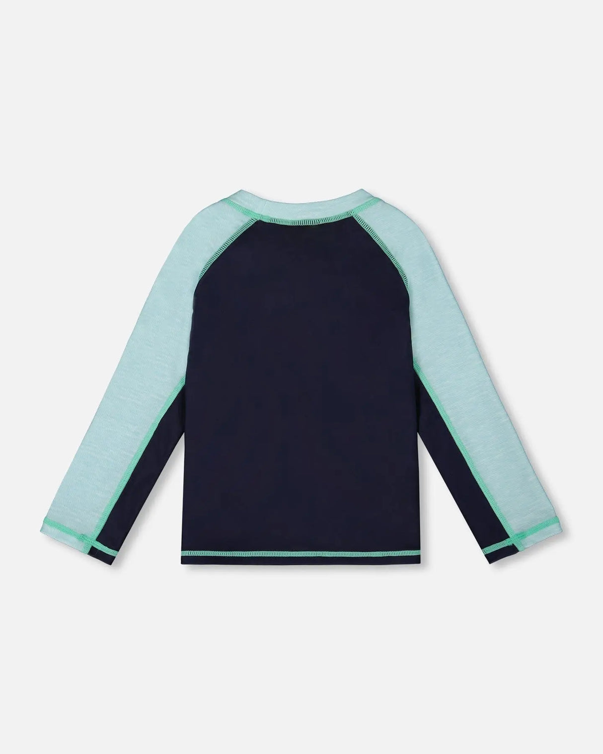 Long Sleeve Rashguard Navy Blue And Turquoise | Deux par Deux | Jenni Kidz