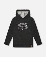 Long Sleeve Super Soft Brushed Jersey Hooded Tee Black | Deux par Deux | Jenni Kidz