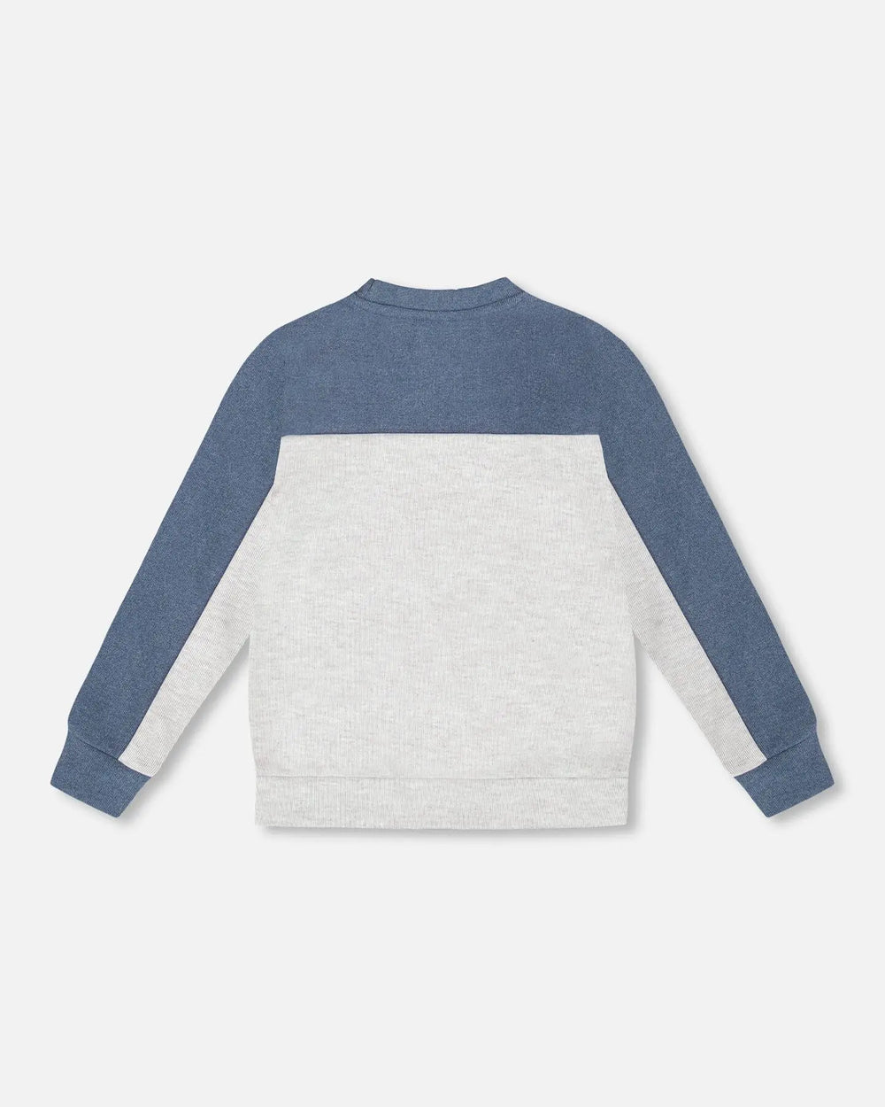 Long Sleeve Super Soft Brushed Jersey Top Color Block Light Heather Gray | Deux par Deux | Jenni Kidz