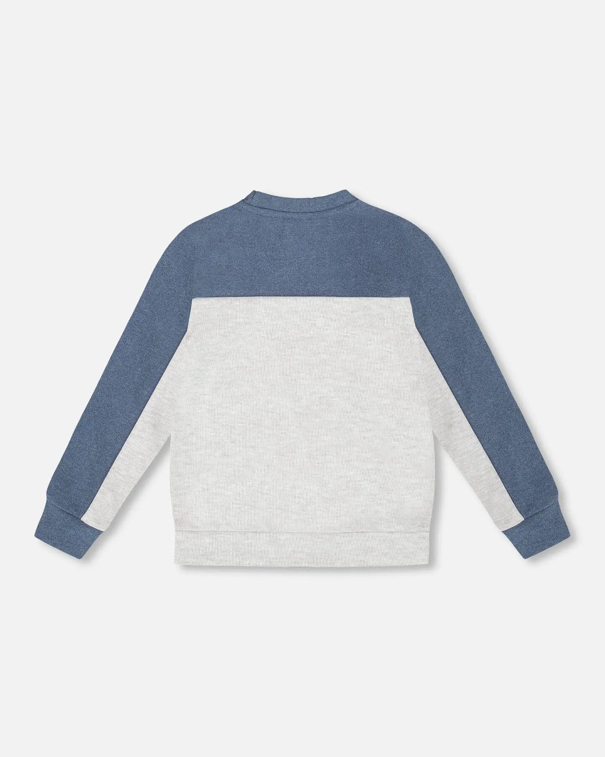 Long Sleeve Super Soft Brushed Jersey Top Color Block Light Heather Gray | Deux par Deux | Jenni Kidz