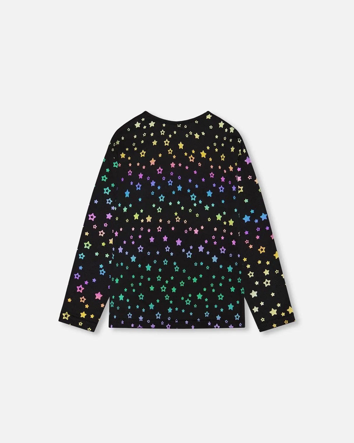 Long Sleeve T-Shirt Foil Black Printed Stars | Deux par Deux | Jenni Kidz