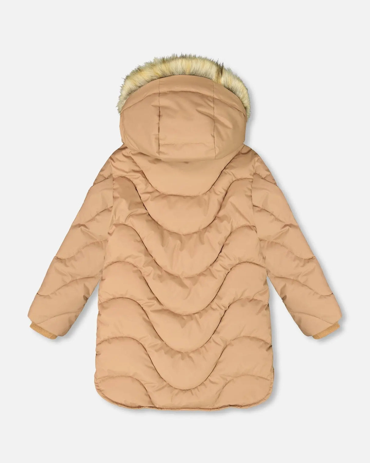 Long Wavy Quilt Puffy Coat Chanterelle | Deux par Deux | Jenni Kidz