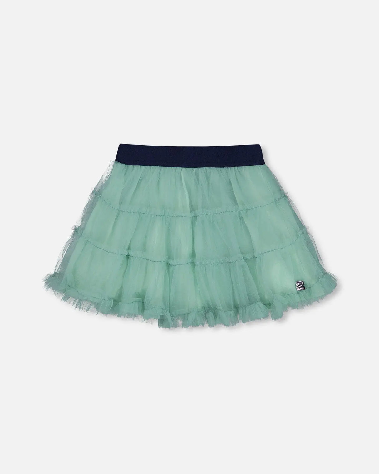 Mesh Skirt With Frills Turquoise | Deux par Deux | Jenni Kidz