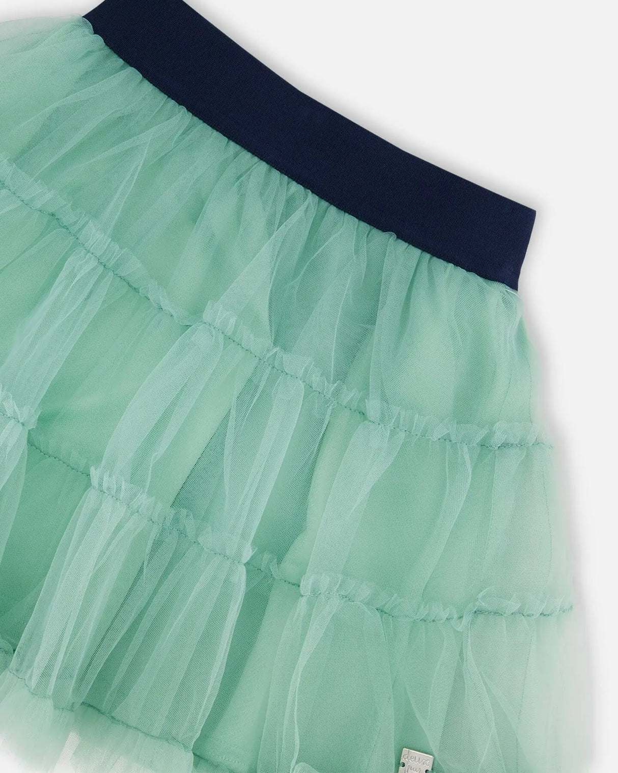 Mesh Skirt With Frills Turquoise | Deux par Deux | Jenni Kidz