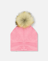 Mid-Season Jersey Detachable Pompom Hat Candy Pink | Deux par Deux | Jenni Kidz