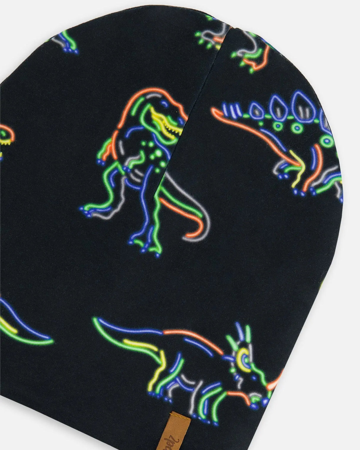 Mid-Season Jersey Hat Black Printed Neon Dino | Deux par Deux | Jenni Kidz