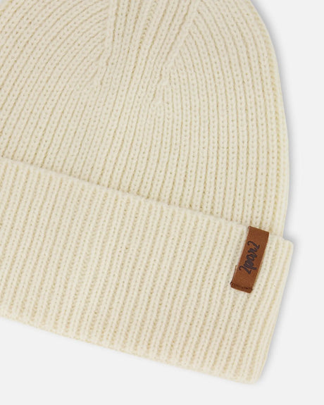Mid-Season Knit Hat Light Beige | Deux par Deux | Jenni Kidz