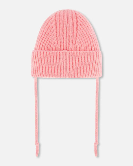 Mid-Season Knit Hat With Strings Pink | Deux par Deux | Jenni Kidz