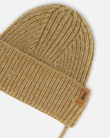 Mid-Season Knit Hat With Strings Taupe | Deux par Deux | Jenni Kidz