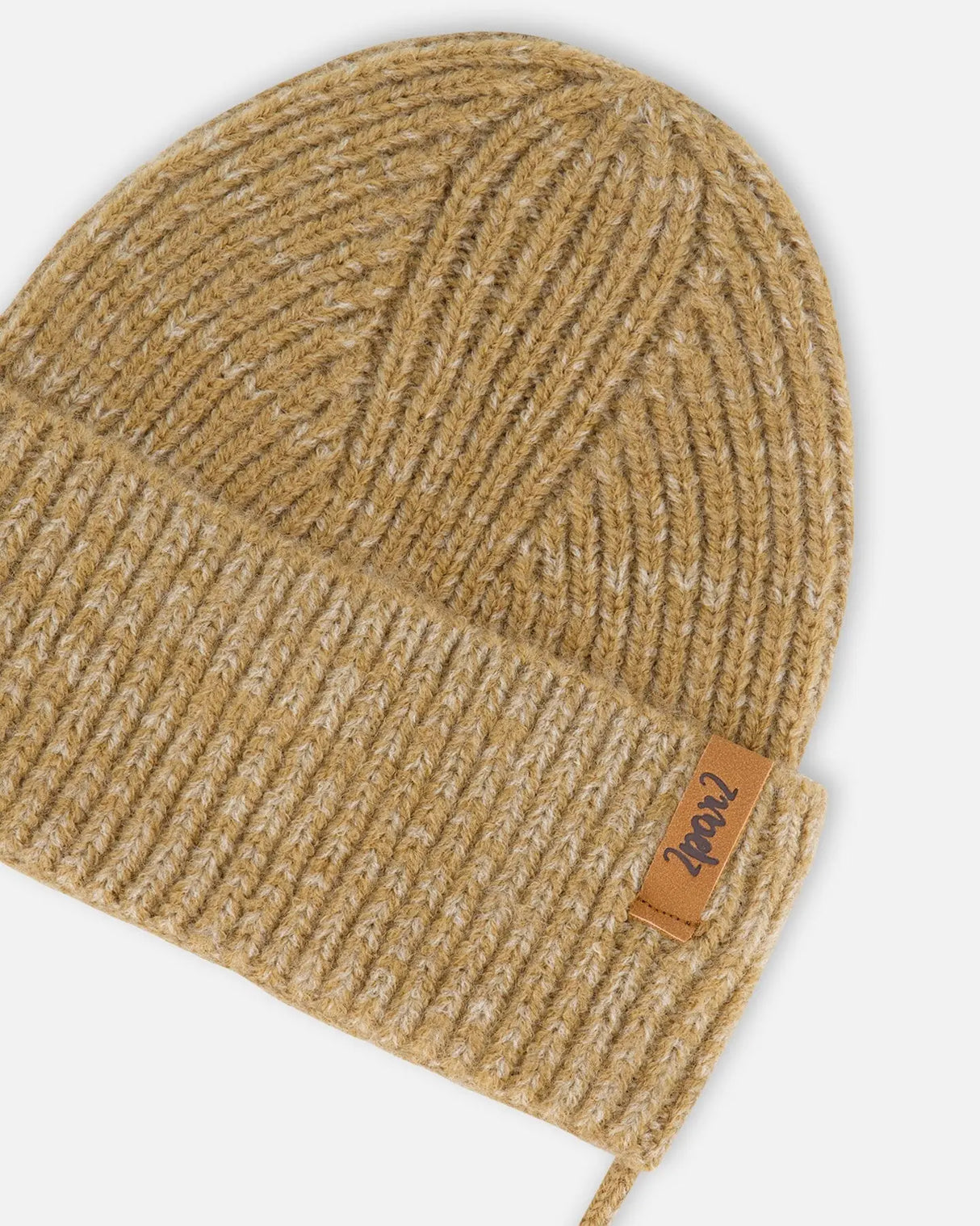 Mid-Season Knit Hat With Strings light Brown | Deux par Deux | Jenni Kidz