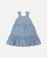 Multi-Tiered Eyelet Dress Gray Blue | Deux par Deux | Jenni Kidz