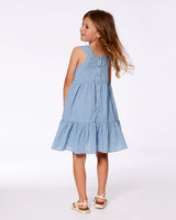 Multi-Tiered Eyelet Dress Gray Blue | Deux par Deux | Jenni Kidz