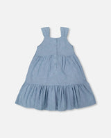 Multi-Tiered Eyelet Dress Gray Blue | Deux par Deux | Jenni Kidz