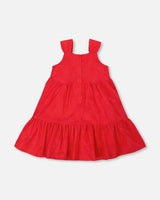 Multi-Tiered Eyelet Dress Red | Deux par Deux | Jenni Kidz