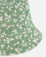 Muslin Bucket Hat Green Jasmine Flower Print | Deux par Deux | Jenni Kidz