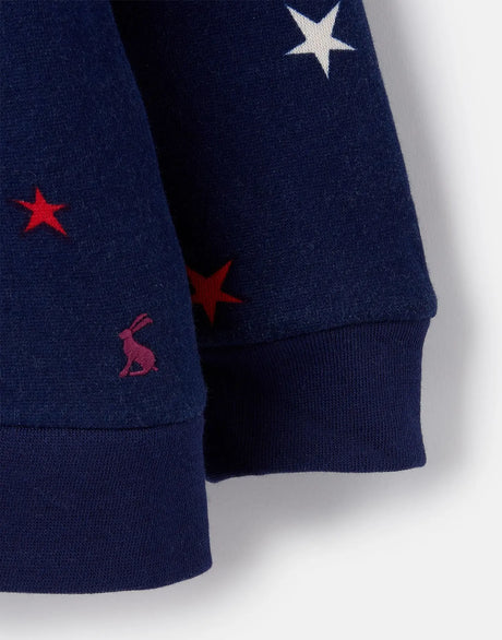 Navy & Pink Star Braelyn Zip-Up Hoodie | Joules | Joules | Jenni Kidz
