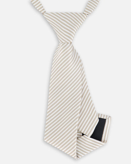 Neck Tie Light Taupe Striped | Deux par Deux | Jenni Kidz