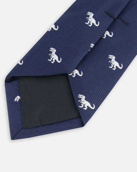 Neck Tie Navy Blue And Dino | Deux par Deux | Jenni Kidz