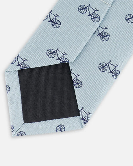 Neck Tie Pale Blue With Bicycle | Deux par Deux | Jenni Kidz