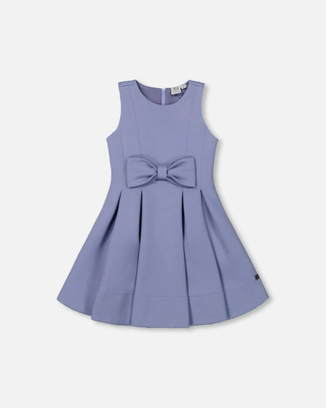 Neoprene Bow Dress Old Blue | Deux par Deux | Jenni Kidz