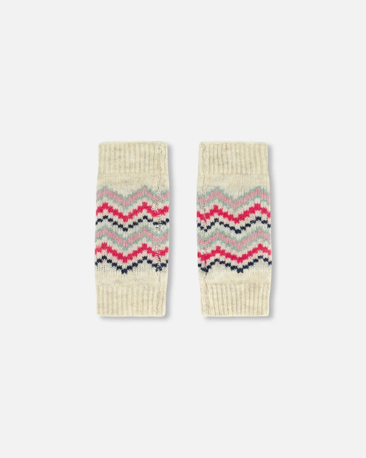 Norwegian Jacquard Leg Warmers Beige Mix | Deux par Deux | Jenni Kidz