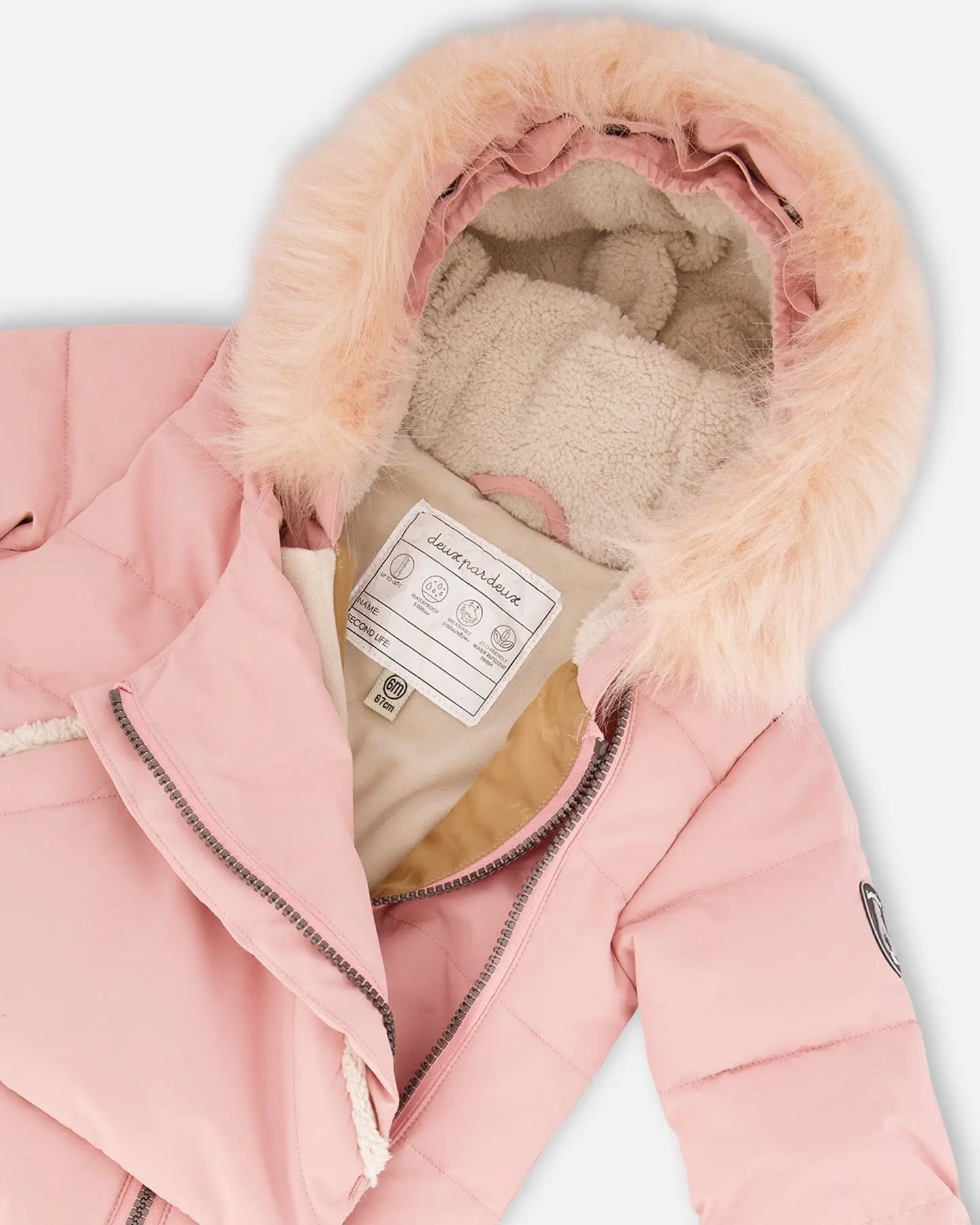 Baby fur hood snowsuit best sale