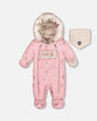 One Piece Baby Snowsuit Pink Bears Designed For Car Seat | Deux par Deux | Jenni Kidz