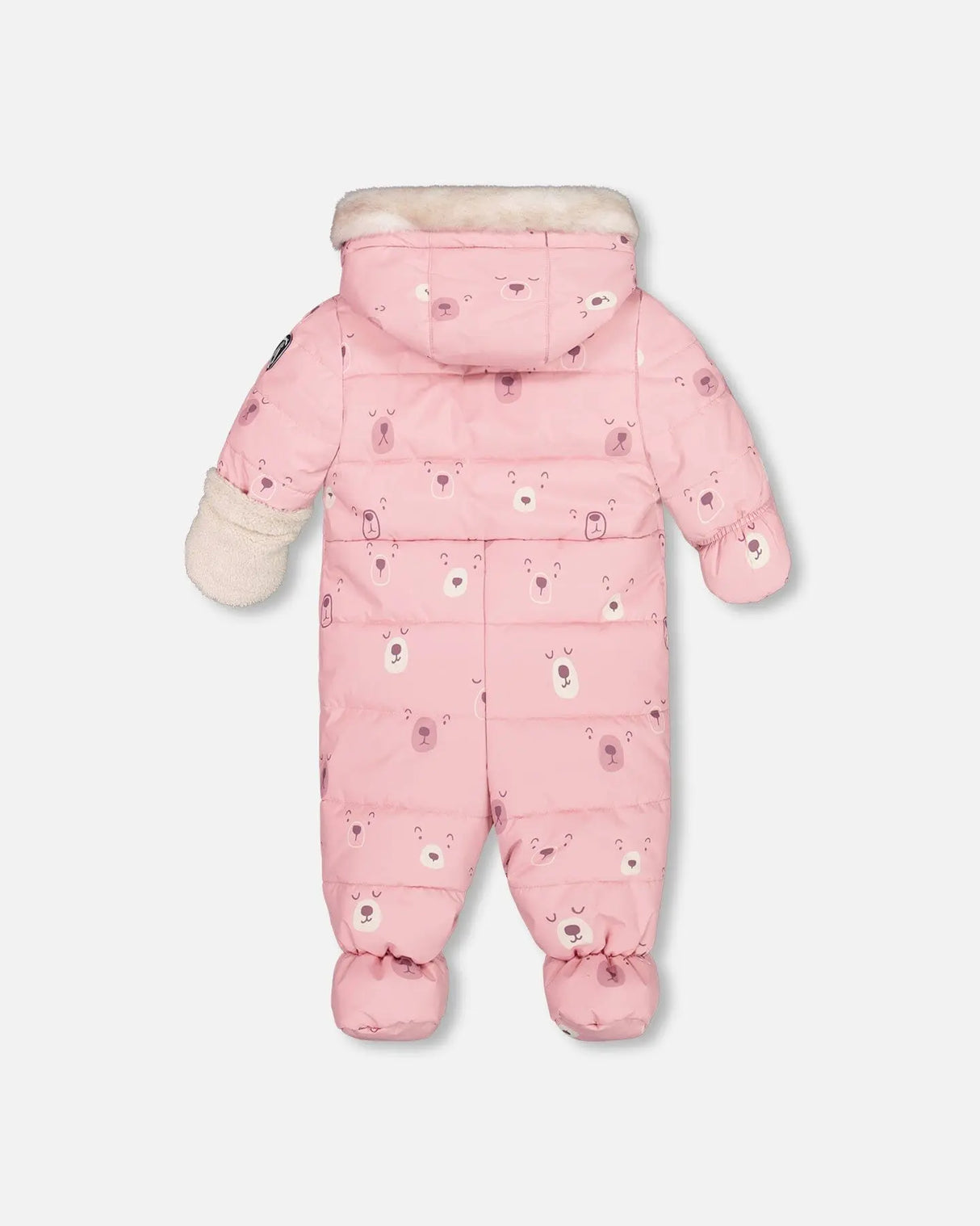 One Piece Baby Snowsuit Pink Bears Designed For Car Seat | Deux par Deux | Jenni Kidz