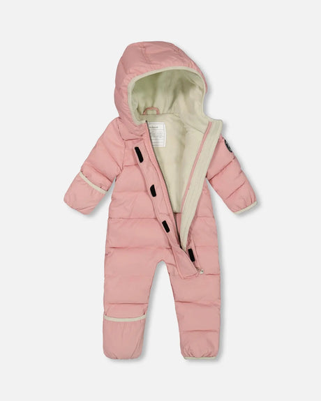 One-Piece Compressible Snowsuit Pink For Baby Designed For Car Seat | Deux par Deux | Jenni Kidz