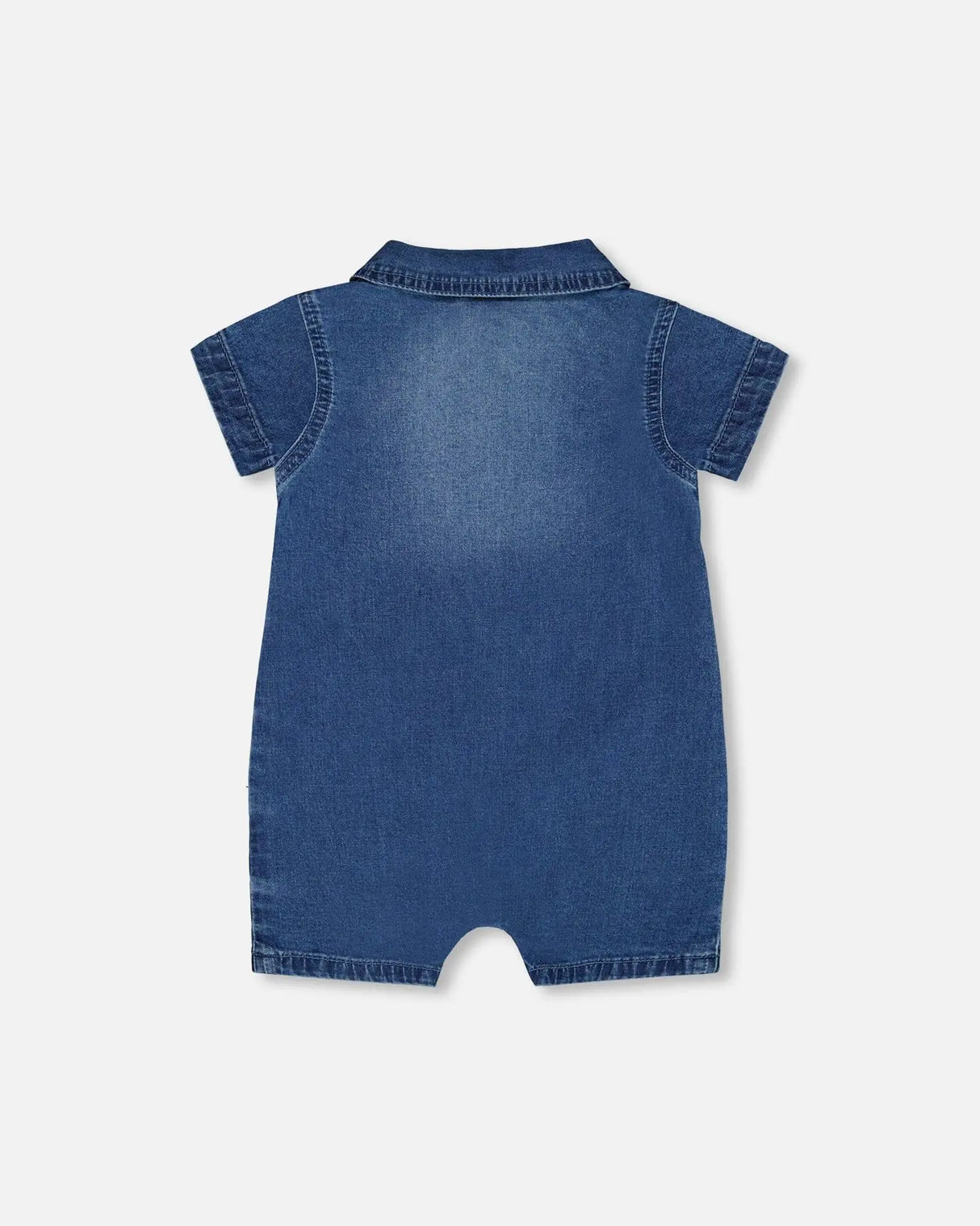 One-Piece Denim Romper Dark Denim Blue | Deux par Deux | Jenni Kidz