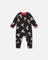 One-Piece Organic Cotton Pajama Black Cookie Print | Deux par Deux | Jenni Kidz