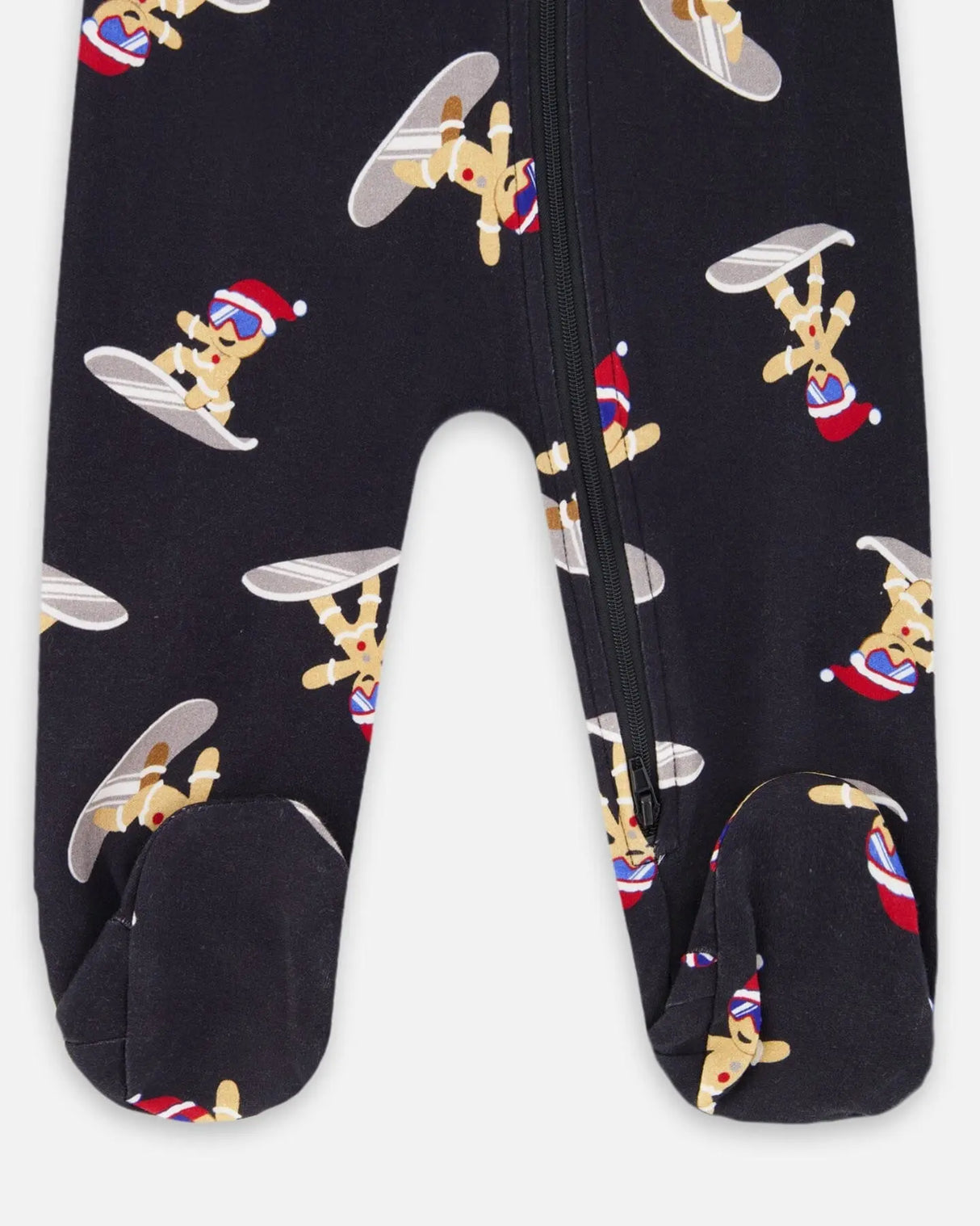 One-Piece Organic Cotton Pajama Black Cookie Print | Deux par Deux | Jenni Kidz