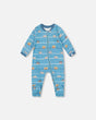 One-Piece Organic Cotton Pajama Blue Dog Print | Deux par Deux | Jenni Kidz