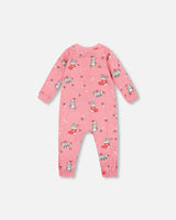 One-Piece Organic Cotton Pajama Pink Cat Print | Deux par Deux | Jenni Kidz