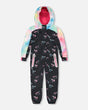 One Piece Outerwear Suit Black Printed Multicolor Unicorns | Deux par Deux | Jenni Kidz