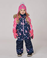 One-Piece Play Snowsuit Navy Unicorn Print | Deux par Deux | Jenni Kidz