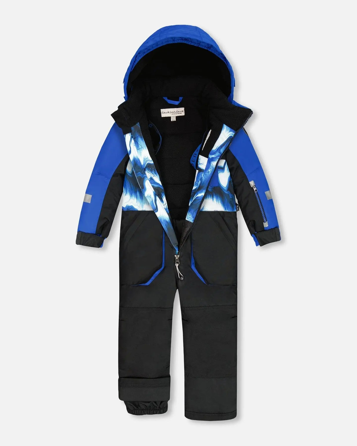 One-Piece Play Snowsuit With Print And Colorblocking Black | Deux par Deux | Jenni Kidz