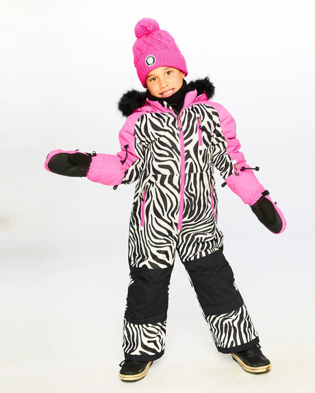 One-Piece Play Snowsuit Zebra Print | Deux par Deux | Jenni Kidz