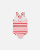 One Piece Swimsuit Multicolor Pink Stripe | Deux par Deux | Jenni Kidz