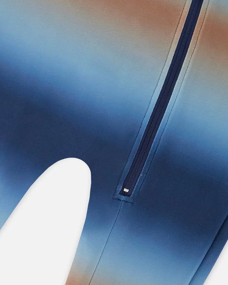 One-Piece Thermal Underwear Blue And Beige Gradient | Deux par Deux | Jenni Kidz