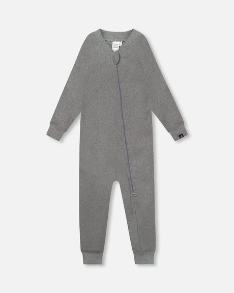One-Piece Thermal Underwear Dark Heather Gray | Deux par Deux | Jenni Kidz