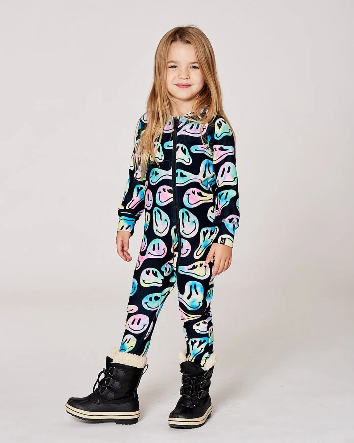 One-Piece Thermal Underwear Smiley Face Girl | Deux par Deux | Jenni Kidz