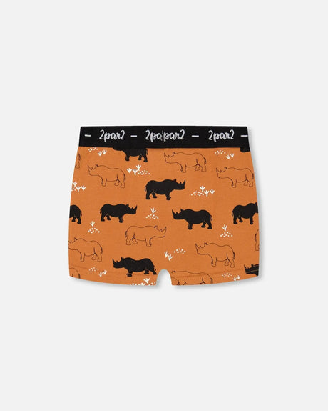 Buy Organic Cotton Boxer Short Caramel Printed Rhinoceros online – Jenni  Kidz