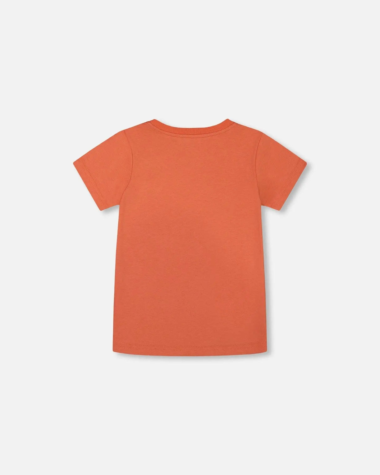 Organic Cotton Graphic Tee Orange And Navy Dino | Deux par Deux | Jenni Kidz