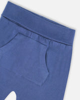 Organic Cotton Jersey Two-Piece Top And Pant Set Blue | Deux par Deux | Jenni Kidz