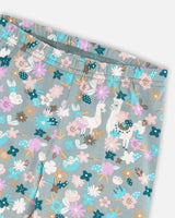 Organic Cotton Leggings Blue Llama Print | Deux par Deux | Jenni Kidz