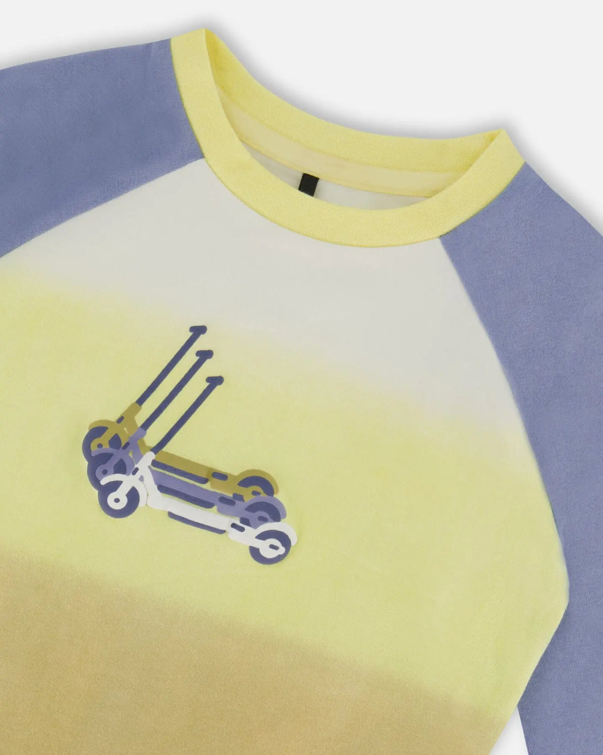 Organic Cotton Long Sleeve T-Shirt Gradient Blue | Deux par Deux | Jenni Kidz