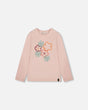 Organic Cotton Long Sleeve T-Shirt Light Pink With Big Flowers | Deux par Deux | Jenni Kidz
