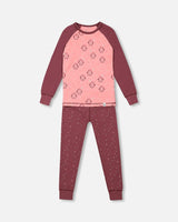 Organic Cotton Long Sleeve Two Piece Printed Penguins Pajama Set Pink | Deux par Deux | Jenni Kidz