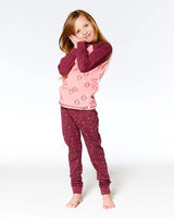 Organic Cotton Long Sleeve Two Piece Printed Penguins Pajama Set Pink | Deux par Deux | Jenni Kidz